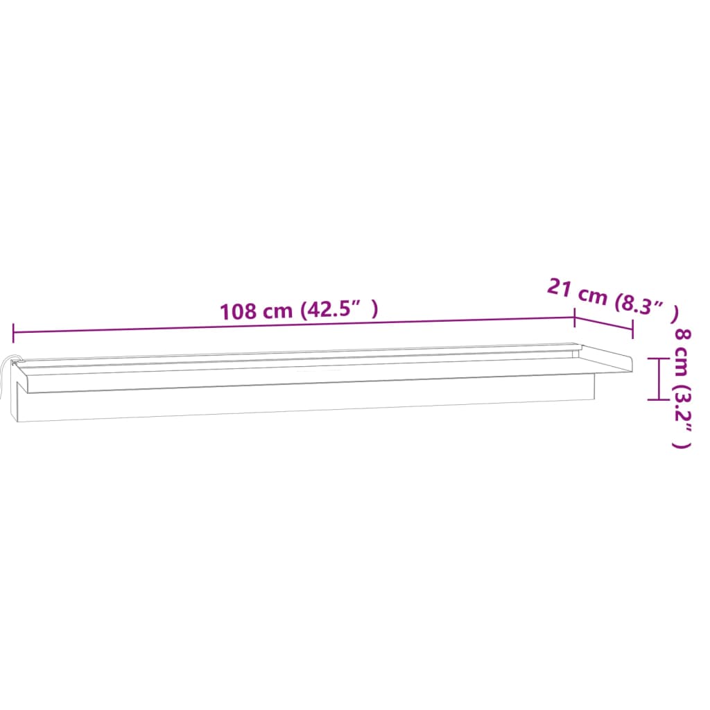 vidaXL Sfioratore a Cascata in Acciaio Inox SS 304 con LED RGB 30 cm Argento - Image 43 of 44