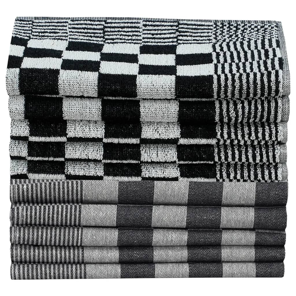 vidaXL Set Strofinacci 50 pz in Cotone Nero e Bianco - Image 2 of 9