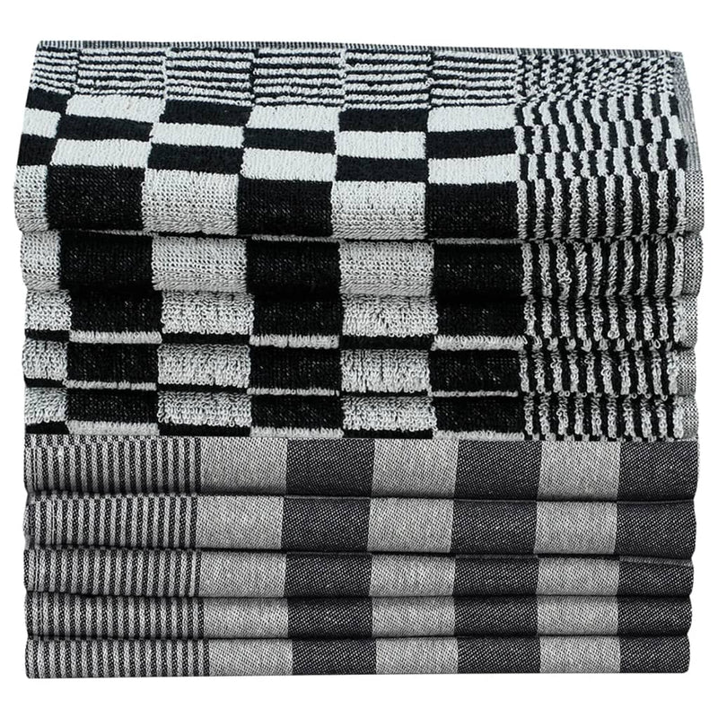 vidaXL Set Strofinacci 50 pz in Cotone Nero e Bianco - Image 2 of 9
