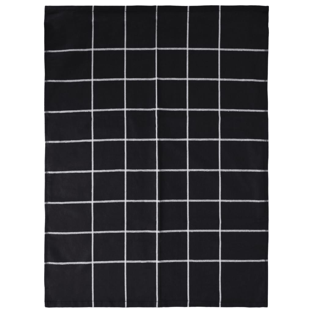 vidaXL Set Strofinacci 12 pz in Cotone Nero - Image 5 of 11