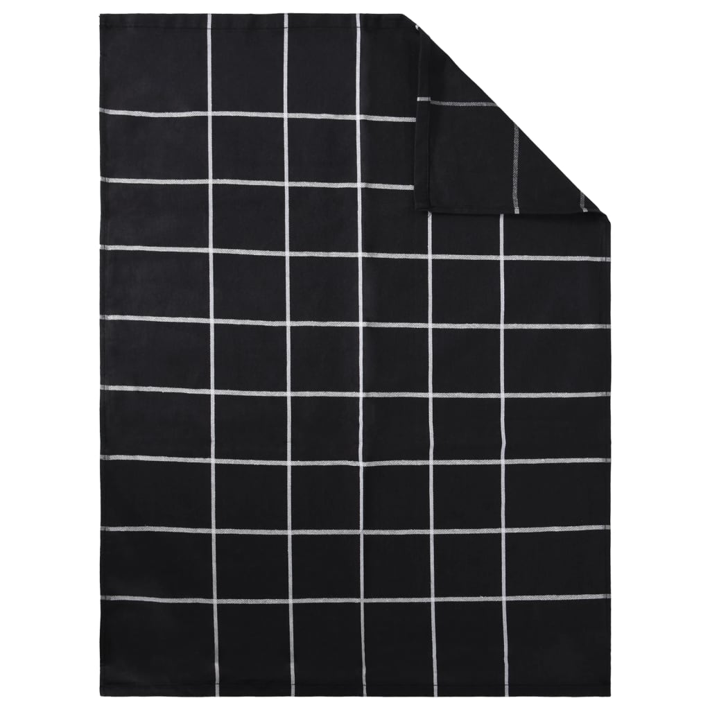 vidaXL Set Strofinacci 12 pz in Cotone Nero - Image 8 of 11
