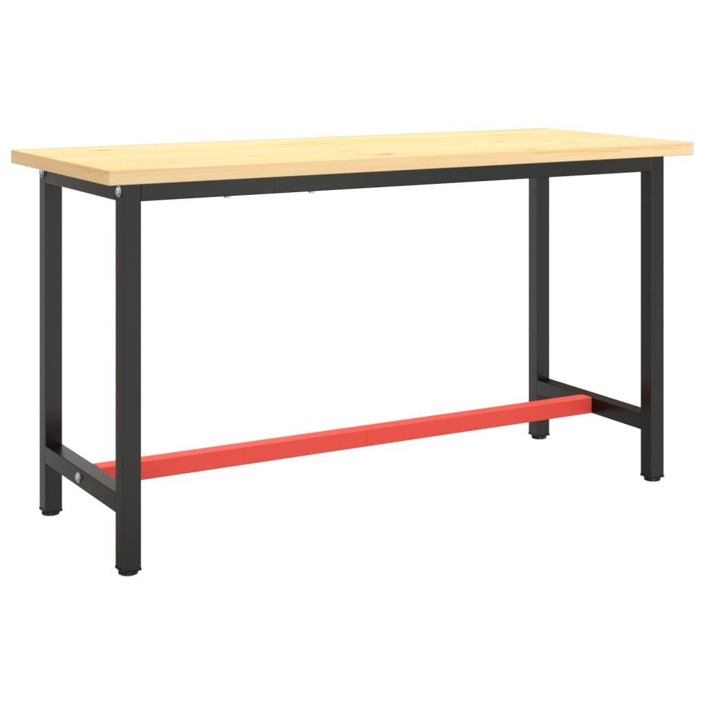Telaio Robusto per Banco Utilitario/Lavoro - Metallo Nero e Rosso Opaco (140x50x79 cm) - immagine 1 | SolPatio - Image 1 of 24