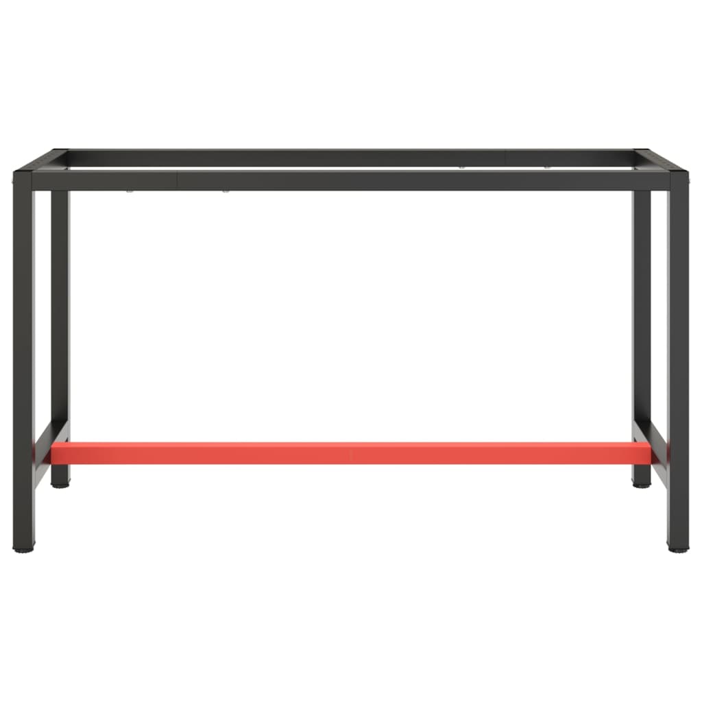 Telaio Robusto per Banco Utilitario/Lavoro - Metallo Nero e Rosso Opaco (140x50x79 cm) - immagine 8 | SolPatio - Image 8 of 24