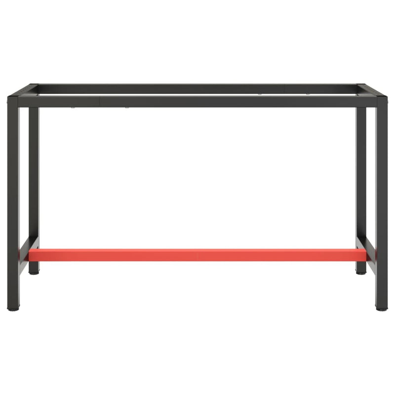 Telaio Robusto per Banco Utilitario/Lavoro - Metallo Nero e Rosso Opaco (140x50x79 cm) - immagine 8 | SolPatio - Image 8 of 24