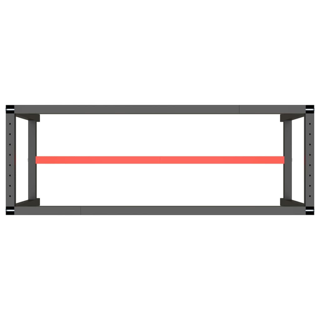 Telaio Robusto per Banco Utilitario/Lavoro - Metallo Nero e Rosso Opaco (140x50x79 cm) - immagine 11 | SolPatio - Image 11 of 24