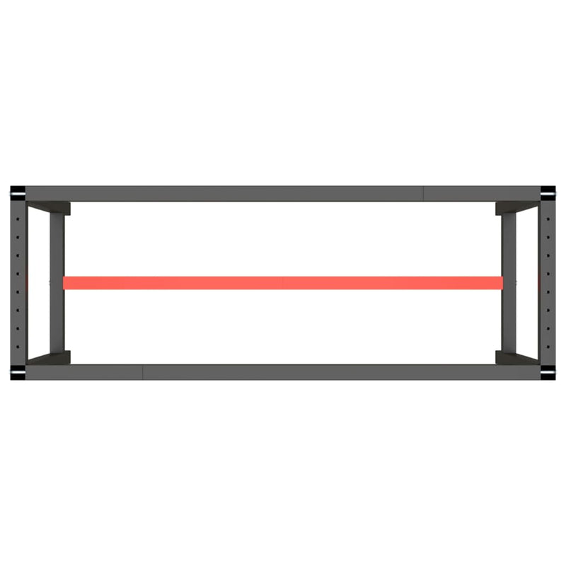 Telaio Robusto per Banco Utilitario/Lavoro - Metallo Nero e Rosso Opaco (140x50x79 cm) - immagine 11 | SolPatio - Image 11 of 24