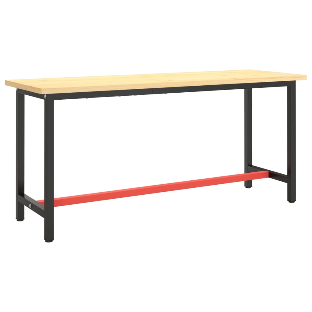 Telaio Robusto per Banco Utilitario/Lavoro - Metallo Nero e Rosso Opaco (140x50x79 cm) - immagine 4 | SolPatio - Image 4 of 24