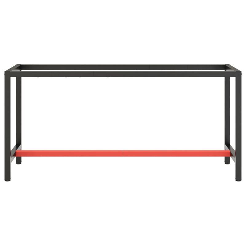 Telaio Robusto per Banco Utilitario/Lavoro - Metallo Nero e Rosso Opaco (140x50x79 cm) - immagine 5 | SolPatio - Image 5 of 24