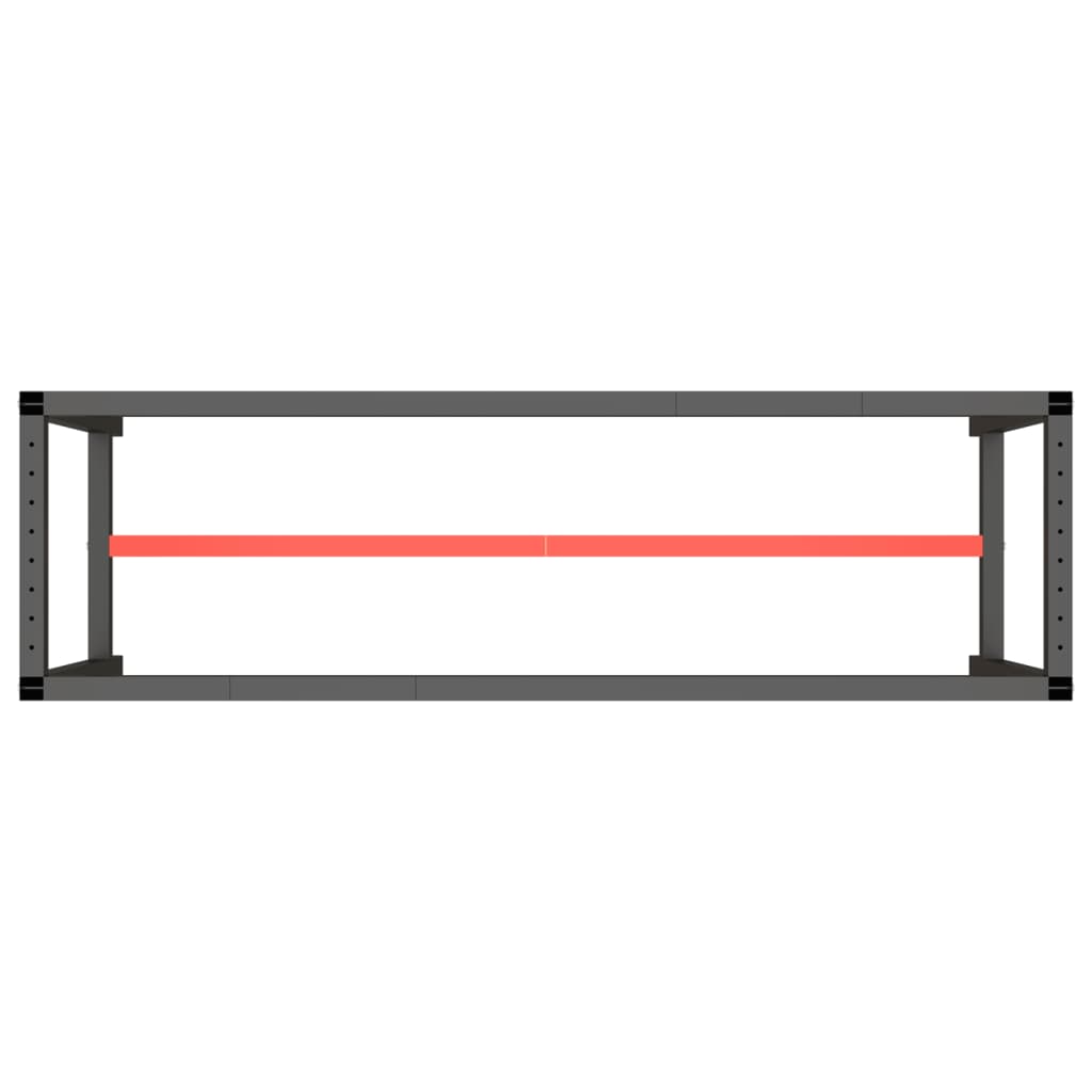 Telaio Robusto per Banco Utilitario/Lavoro - Metallo Nero e Rosso Opaco (140x50x79 cm) - immagine 12 | SolPatio - Image 12 of 24