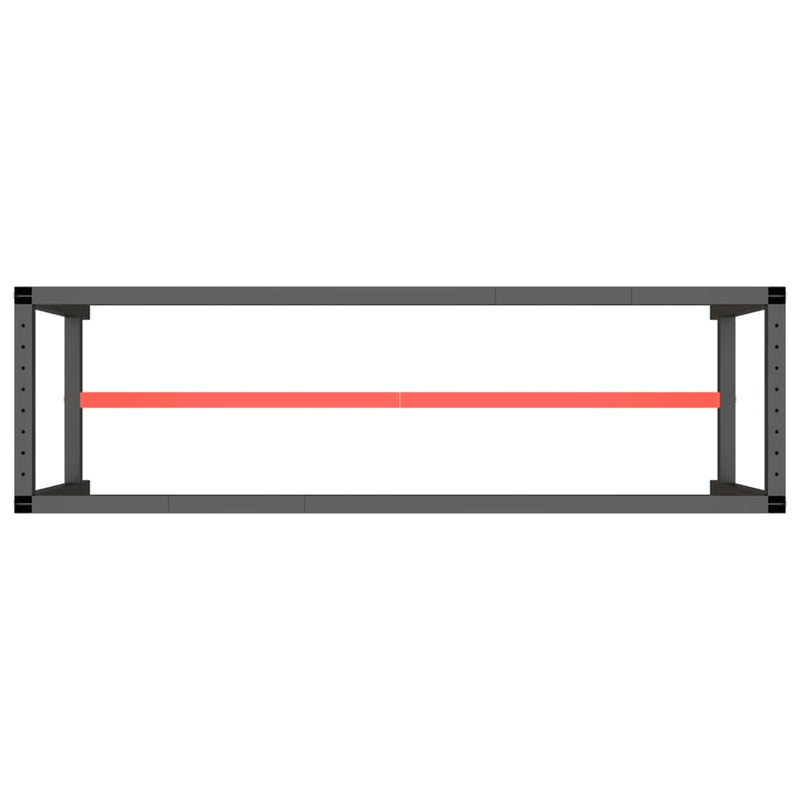 Telaio Robusto per Banco Utilitario/Lavoro - Metallo Nero e Rosso Opaco (140x50x79 cm) - immagine 12 | SolPatio - Image 12 of 24