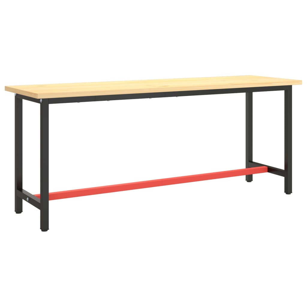 Telaio Robusto per Banco Utilitario/Lavoro - Metallo Nero e Rosso Opaco (140x50x79 cm) - immagine 3 | SolPatio - Image 3 of 24