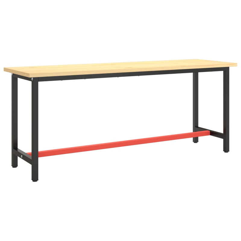 Telaio Robusto per Banco Utilitario/Lavoro - Metallo Nero e Rosso Opaco (140x50x79 cm) - immagine 3 | SolPatio - Image 3 of 24