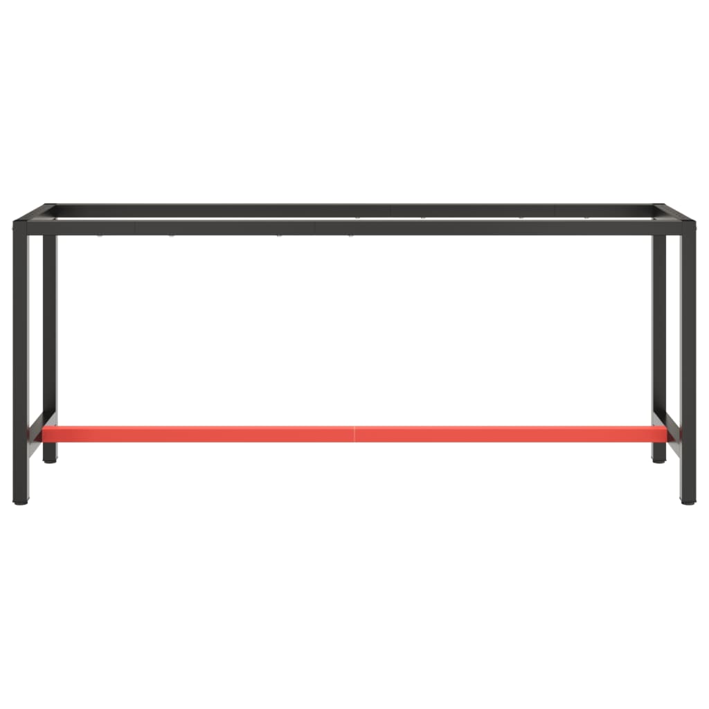 Telaio Robusto per Banco Utilitario/Lavoro - Metallo Nero e Rosso Opaco (140x50x79 cm) - immagine 7 | SolPatio - Image 7 of 24