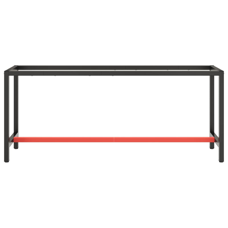 Telaio Robusto per Banco Utilitario/Lavoro - Metallo Nero e Rosso Opaco (140x50x79 cm) - immagine 7 | SolPatio - Image 7 of 24