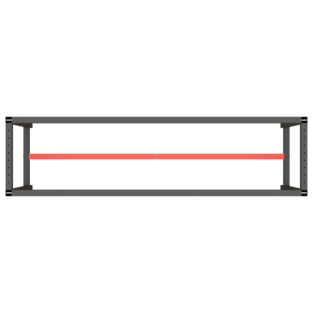 Telaio Robusto per Banco Utilitario/Lavoro - Metallo Nero e Rosso Opaco (140x50x79 cm) - immagine 9 | SolPatio - Image 9 of 24