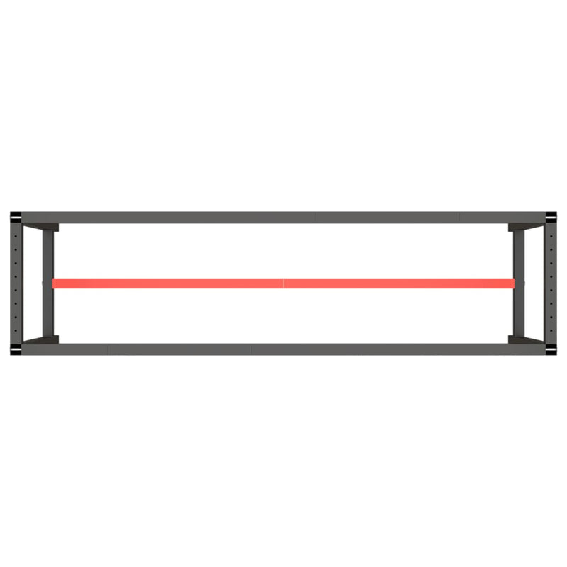 Telaio Robusto per Banco Utilitario/Lavoro - Metallo Nero e Rosso Opaco (140x50x79 cm) - immagine 9 | SolPatio - Image 9 of 24
