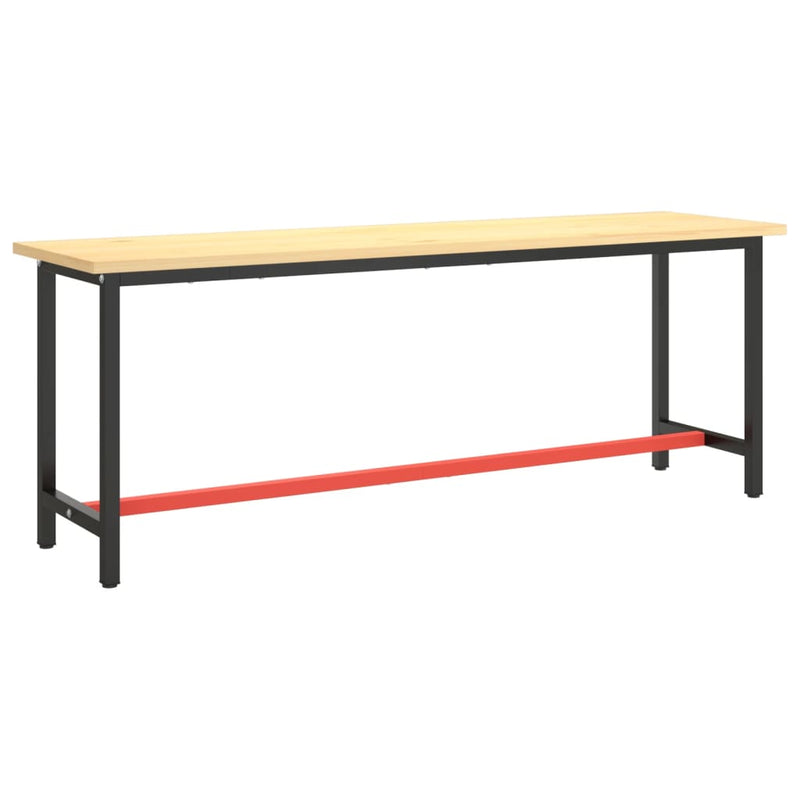 Telaio Robusto per Banco Utilitario/Lavoro - Metallo Nero e Rosso Opaco (140x50x79 cm) - immagine 2 | SolPatio - Image 2 of 24