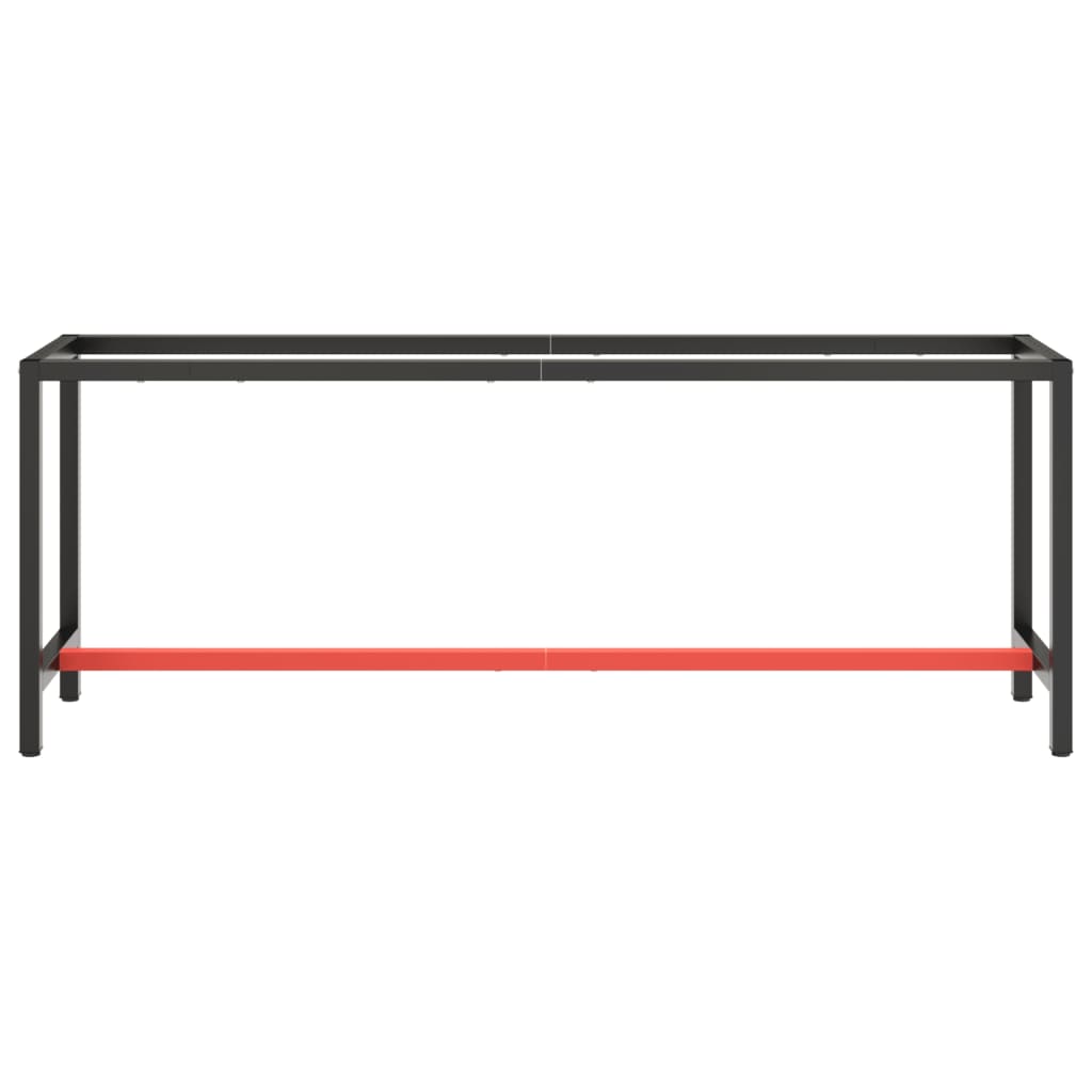 Telaio Robusto per Banco Utilitario/Lavoro - Metallo Nero e Rosso Opaco (140x50x79 cm) - immagine 6 | SolPatio - Image 6 of 24