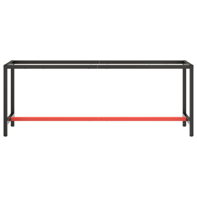 Telaio Robusto per Banco Utilitario/Lavoro - Metallo Nero e Rosso Opaco (140x50x79 cm) - immagine 6 | SolPatio - Image 6 of 24