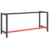 vidaXL Estructura para Banco de Trabajo Negro y Rojo Mate 180x57x79 cm Metal - Image 2 of 7