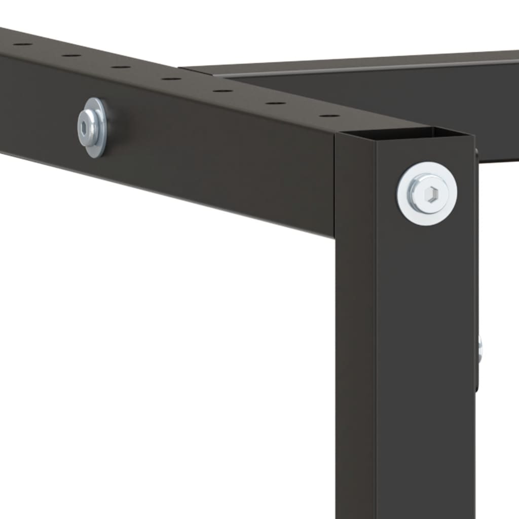 vidaXL Estructura para Banco de Trabajo Negro y Rojo Mate 180x57x79 cm Metal - Image 5 of 7