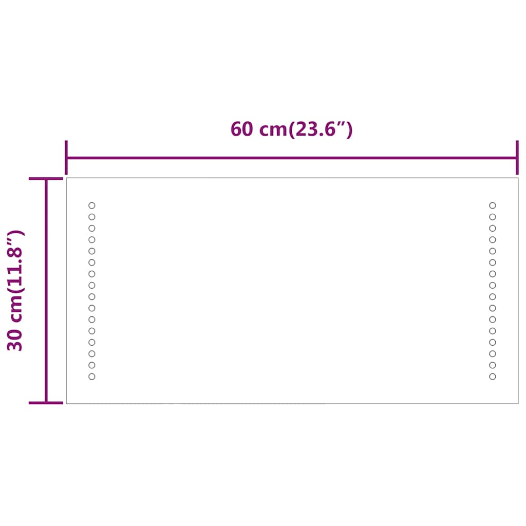 vidaXL Specchio da Bagno con Luci LED 60x30 cm - Image 8 of 9