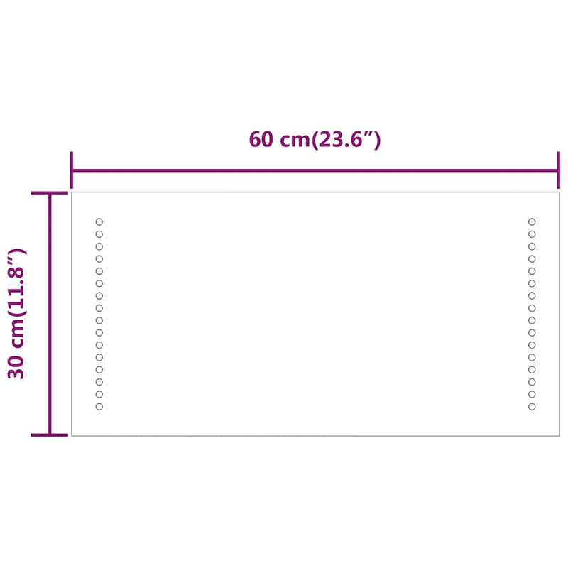 vidaXL Specchio da Bagno con Luci LED 60x30 cm - Image 8 of 9