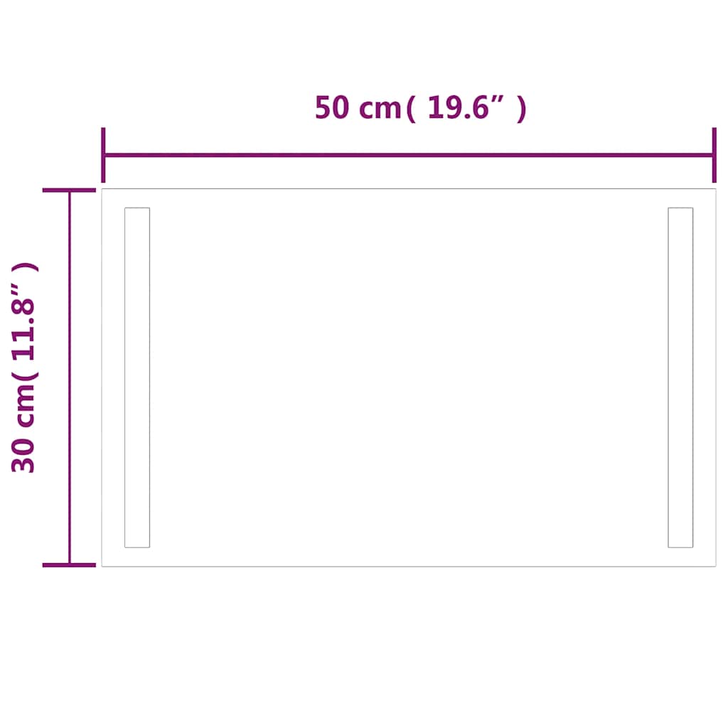 vidaXL Specchio da Bagno con Luci LED 50x30 cm - Image 4 of 5