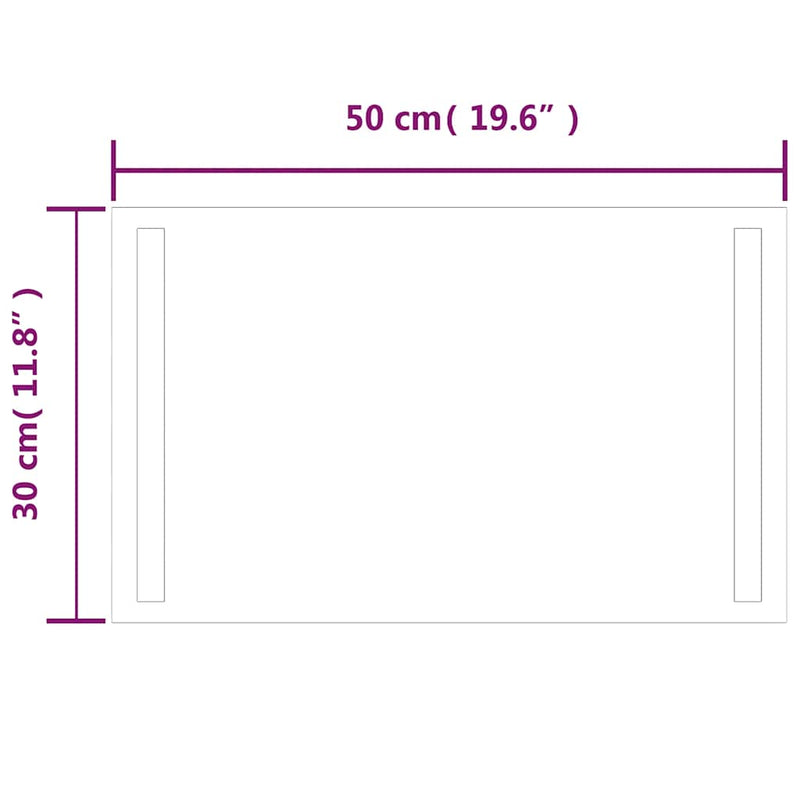 vidaXL Specchio da Bagno con Luci LED 50x30 cm - Image 4 of 5