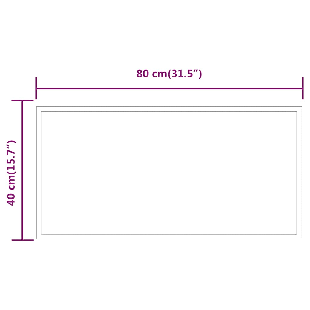Specchio da Bagno con Luci LED 80x40 cm - immagine 4 | SolPatio - Image 4 of 5