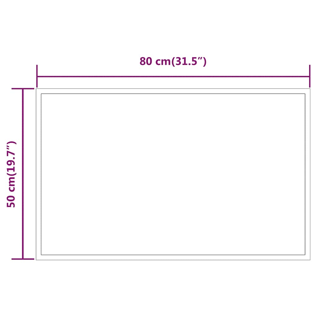 Specchio da Bagno con Luci LED 80x50 cm - immagine 4 | SolPatio - Image 4 of 5