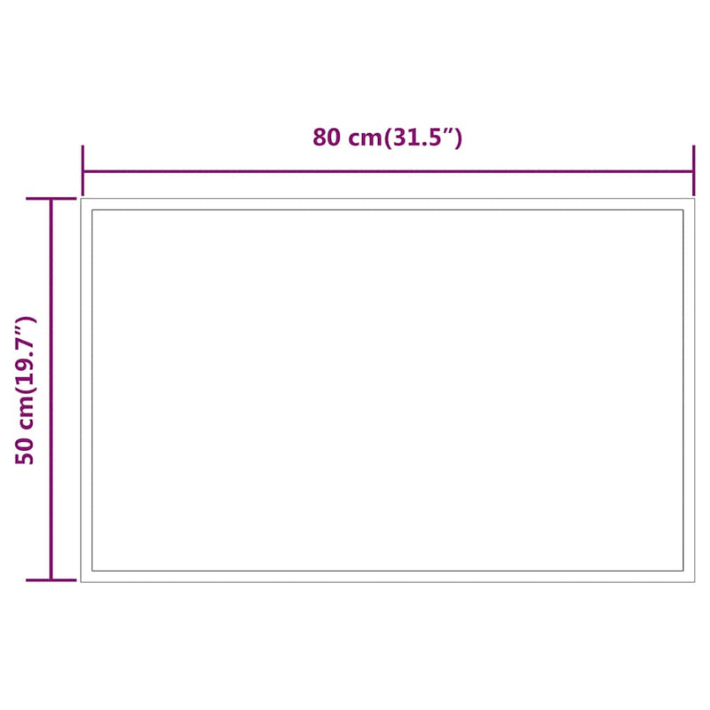 Specchio da Bagno con Luci LED 80x50 cm - immagine 4 | SolPatio - Image 4 of 5