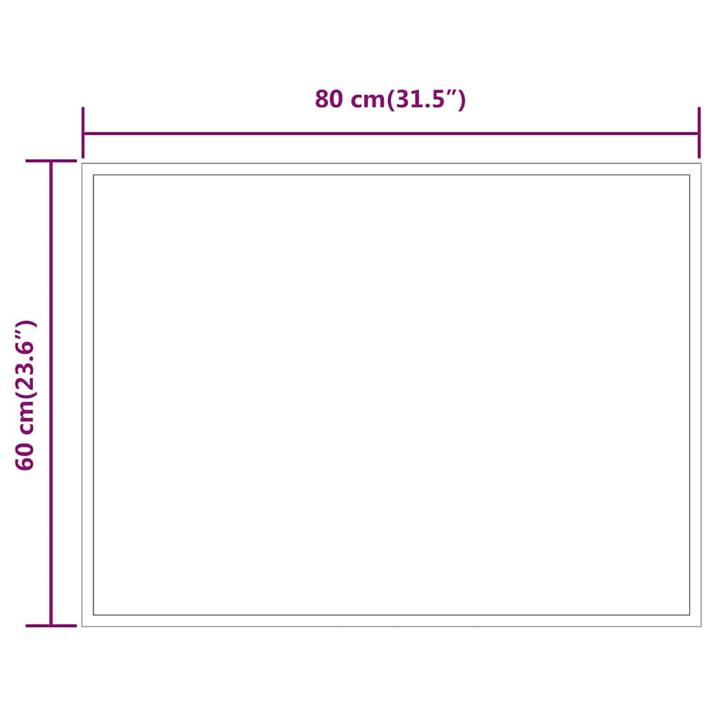 Specchio da Bagno con Luci LED 80x60 cm - immagine 4 | SolPatio - Image 4 of 5