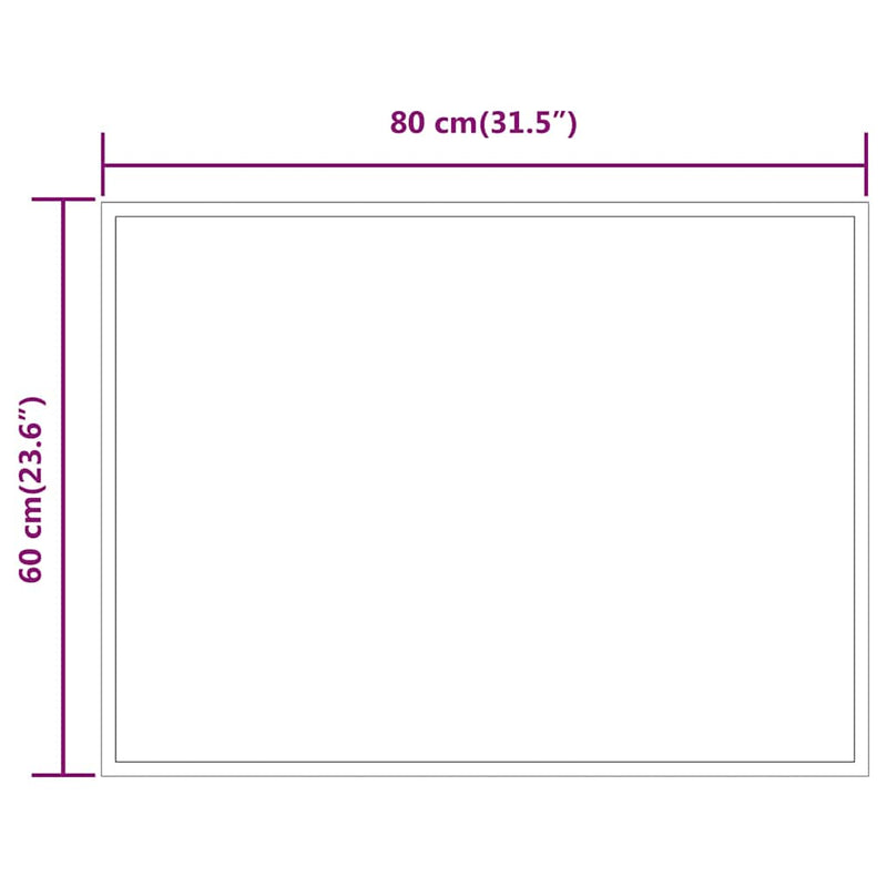Specchio da Bagno con Luci LED 80x60 cm - immagine 4 | SolPatio - Image 4 of 5