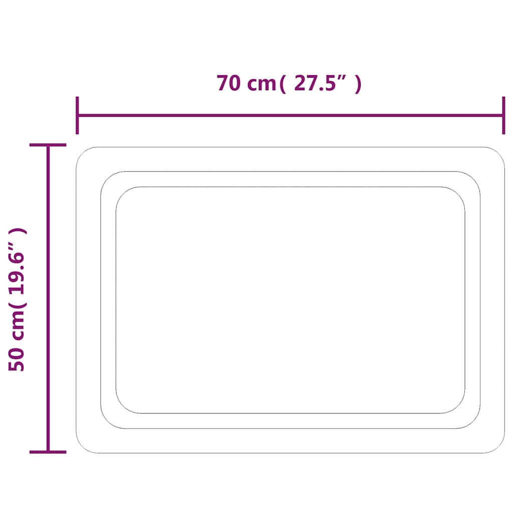 vidaXL Specchio da Bagno con Luci LED 70x50 cm - Image 4 of 5