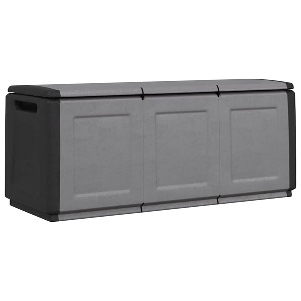 Contenitore da Giardino 138x53x57 cm 330 L Grigio Scuro e Nero - immagine 2 | SolPatio
