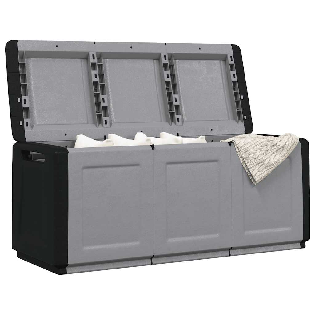 vidaXL Contenitore da Giardino 138x53x57 cm 330 L Grigio Scuro e Nero - Image 3 of 10