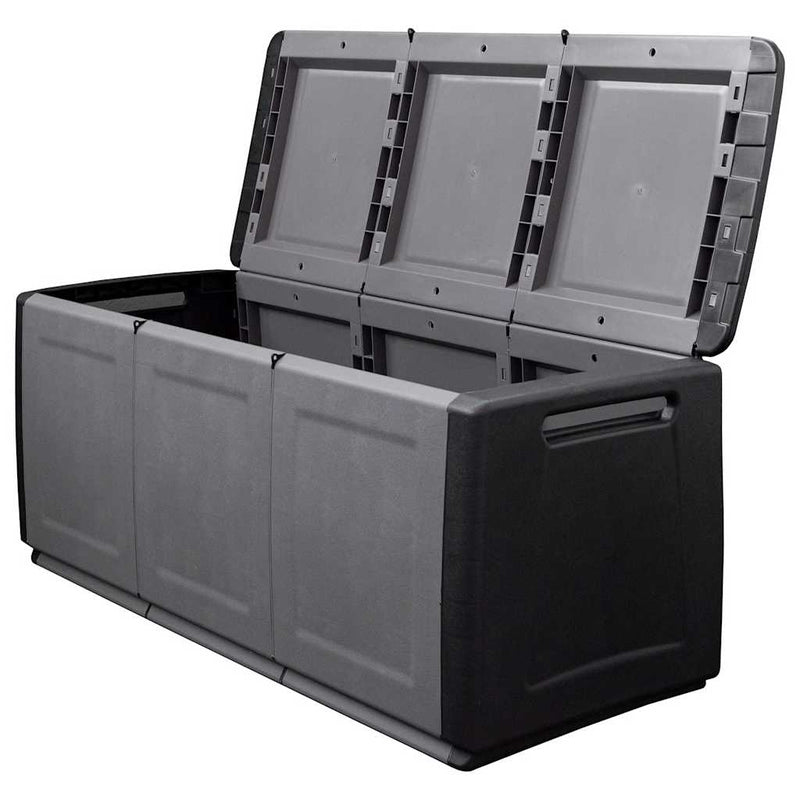 vidaXL Contenitore da Giardino 138x53x57 cm 330 L Grigio Scuro e Nero - Image 4 of 10
