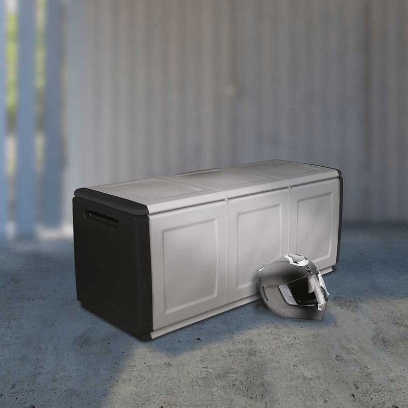 vidaXL Contenitore da Giardino 138x53x57 cm 330 L Grigio Scuro e Nero - Image 1 of 10