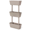 vidaXL Stackable Modular Garden Planters in TPR, 6 pcs, 49 x 16 x 100 cm, Taupe - Image 3 of 6
