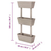 vidaXL Stackable Modular Garden Planters in TPR, 6 pcs, 49 x 16 x 100 cm, Taupe - Image 6 of 6