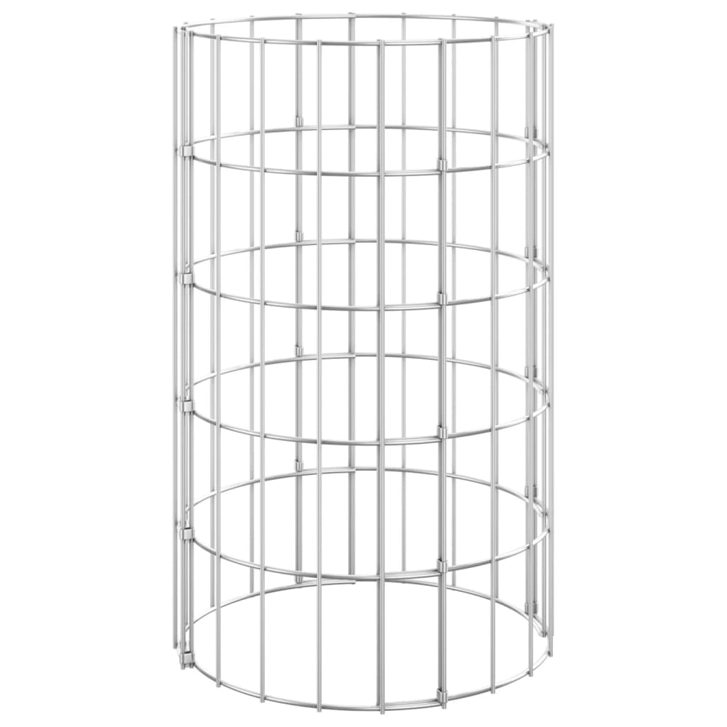 vidaXL Fioriere Gabbione Circolare 3 pz in Acciaio Zincato Ø30x150 cm Argento - Image 6 of 12