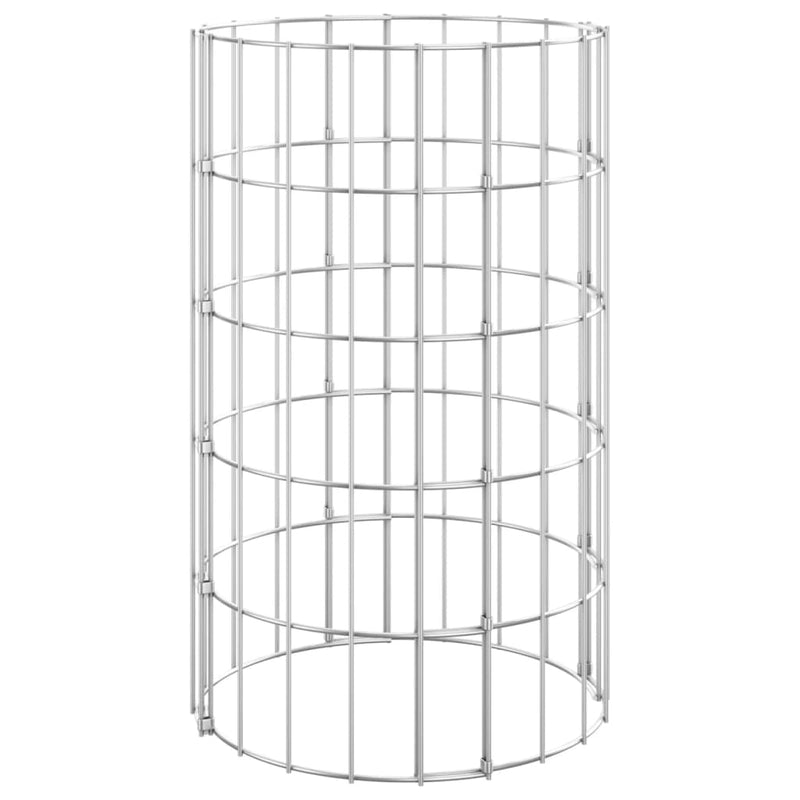 vidaXL Fioriere Gabbione Circolare 3 pz in Acciaio Zincato Ø30x150 cm Argento - Image 6 of 12