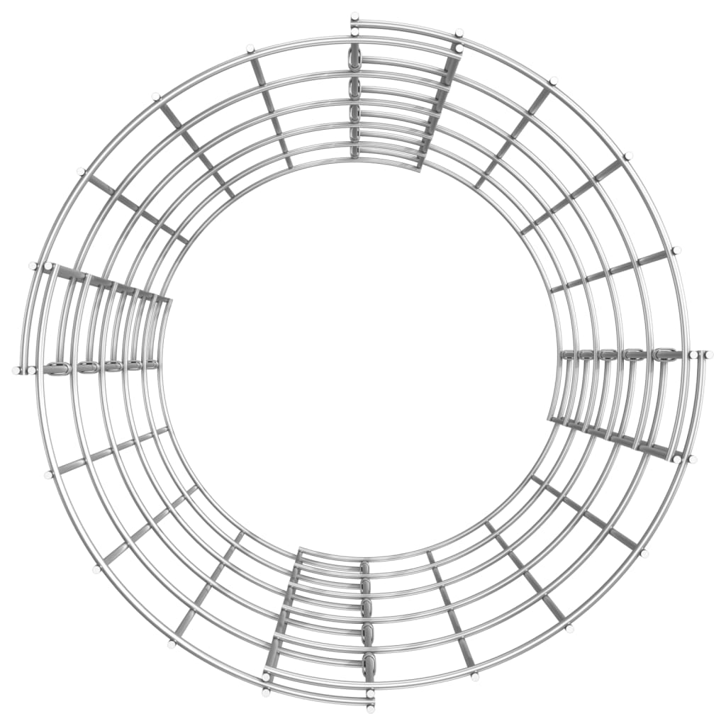 vidaXL Fioriere Gabbione Circolare 3 pz in Acciaio Zincato Ø30x150 cm Argento - Image 8 of 12