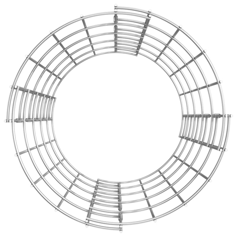 vidaXL Fioriere Gabbione Circolare 3 pz in Acciaio Zincato Ø30x150 cm Argento - Image 8 of 12