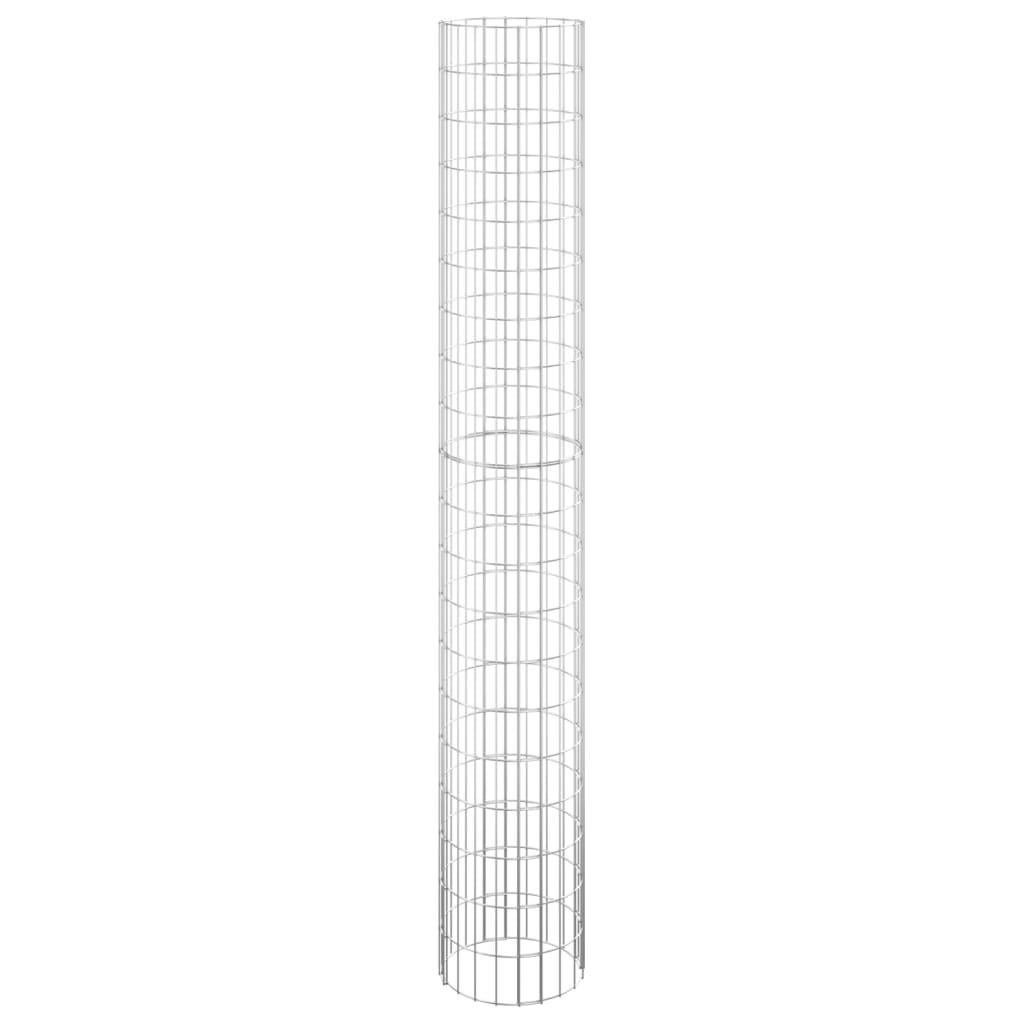 vidaXL Fioriere Gabbione Circolare 3 pz in Acciaio Zincato Ø30x150 cm Argento - Image 5 of 12