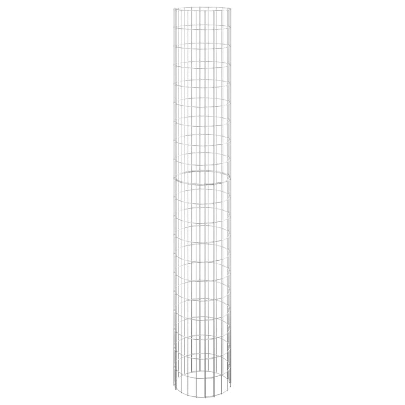 vidaXL Fioriere Gabbione Circolare 3 pz in Acciaio Zincato Ø30x150 cm Argento - Image 5 of 12