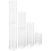 vidaXL Set 4 Fioriere Gabbioni Circolari in Acciaio Zincato Ø30x50/100/150/200 cm Argento - Image 2 of 7