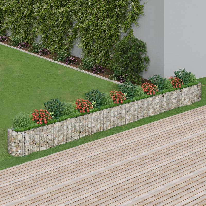 vidaXL Gabbione con Letto Rialzato in Acciaio Zincato 610x50x50 cm - Image 1 of 7