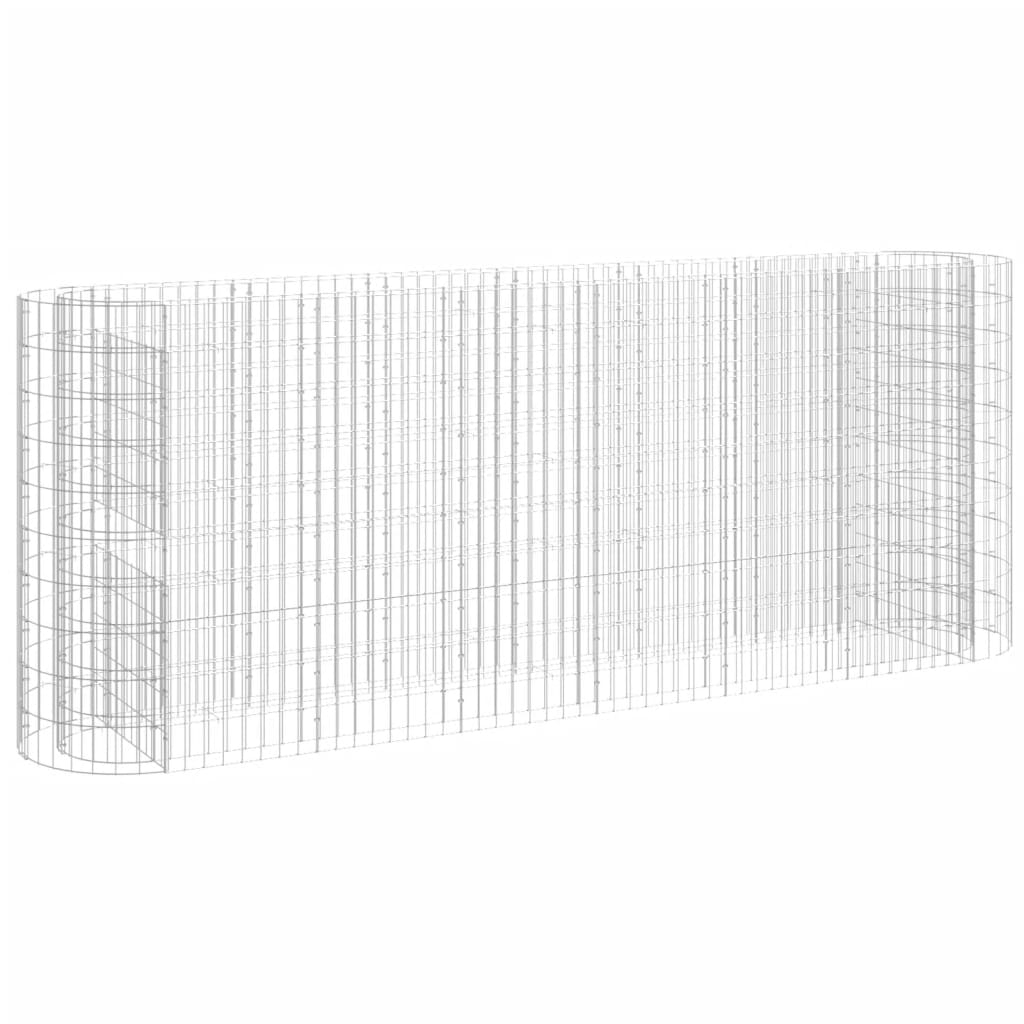 Gabbione Letto Rialzato in Acciaio Zincato 260×50×100 cm Argento - Image 2 of 7